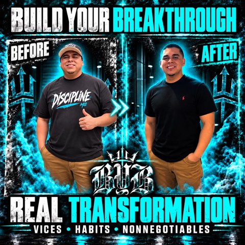 Before and after photos of a Build Your Breakthrough coaching client, transformation 3