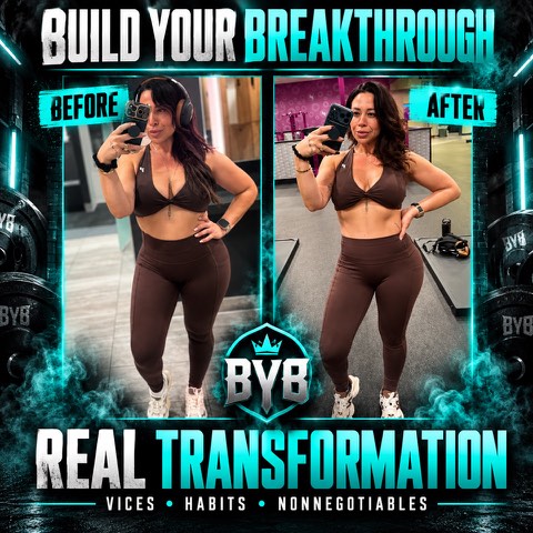 Before and after photos of a Build Your Breakthrough coaching client, transformation 4