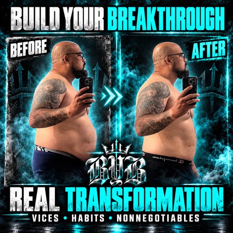 Before and after photos of a Build Your Breakthrough coaching client, transformation 6