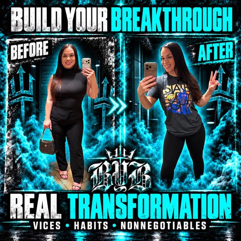 Before and after photos of a Build Your Breakthrough coaching client, transformation 7